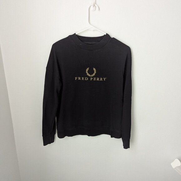 Fred Perry Sportswear 100% Cotton Black Sweatshirt, 8 - Picture 1 of 4